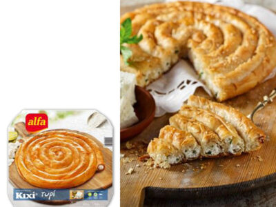 Kihi pie with feta cheese