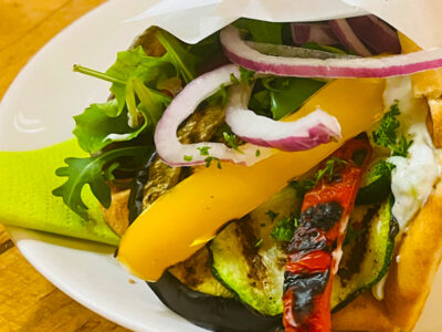 Pita with grilled vegetables