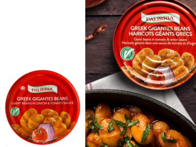 Giant beans with onion in tomato sauce